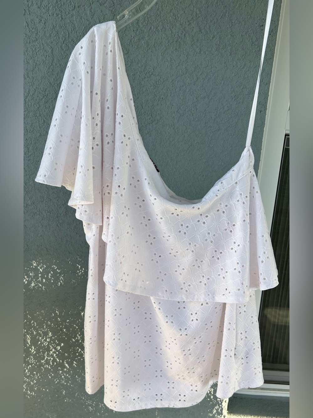 Torrid One Shoulder Eyelet Top Size 3X Stretchy Pullover Ruffle Summer Top
